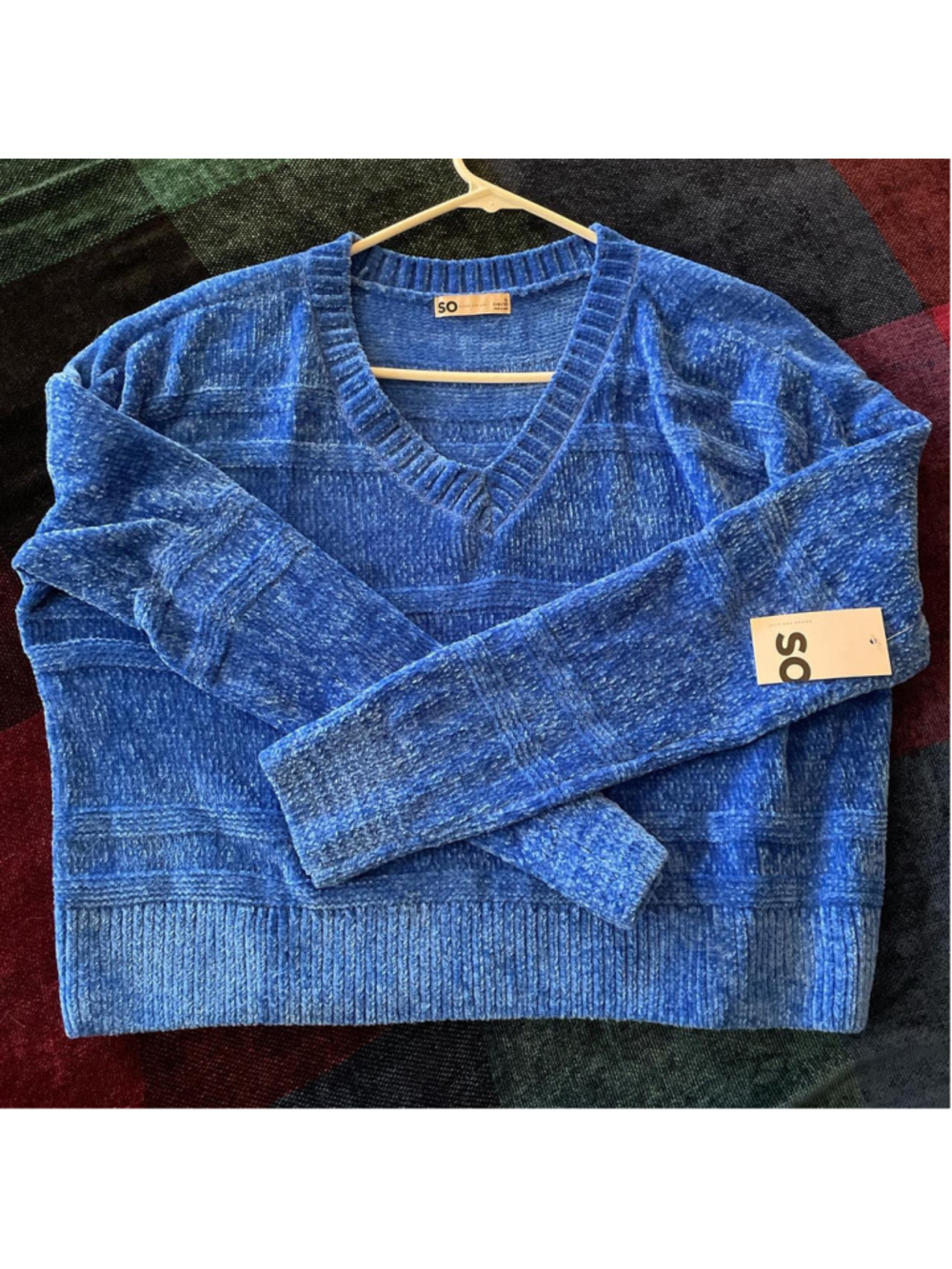 Blue cozy sweater, cropped length